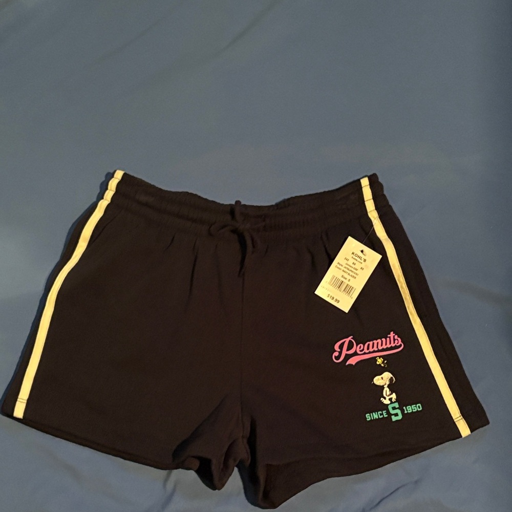 Peanuts Navy Blazer Athletic Shorts with White Trim